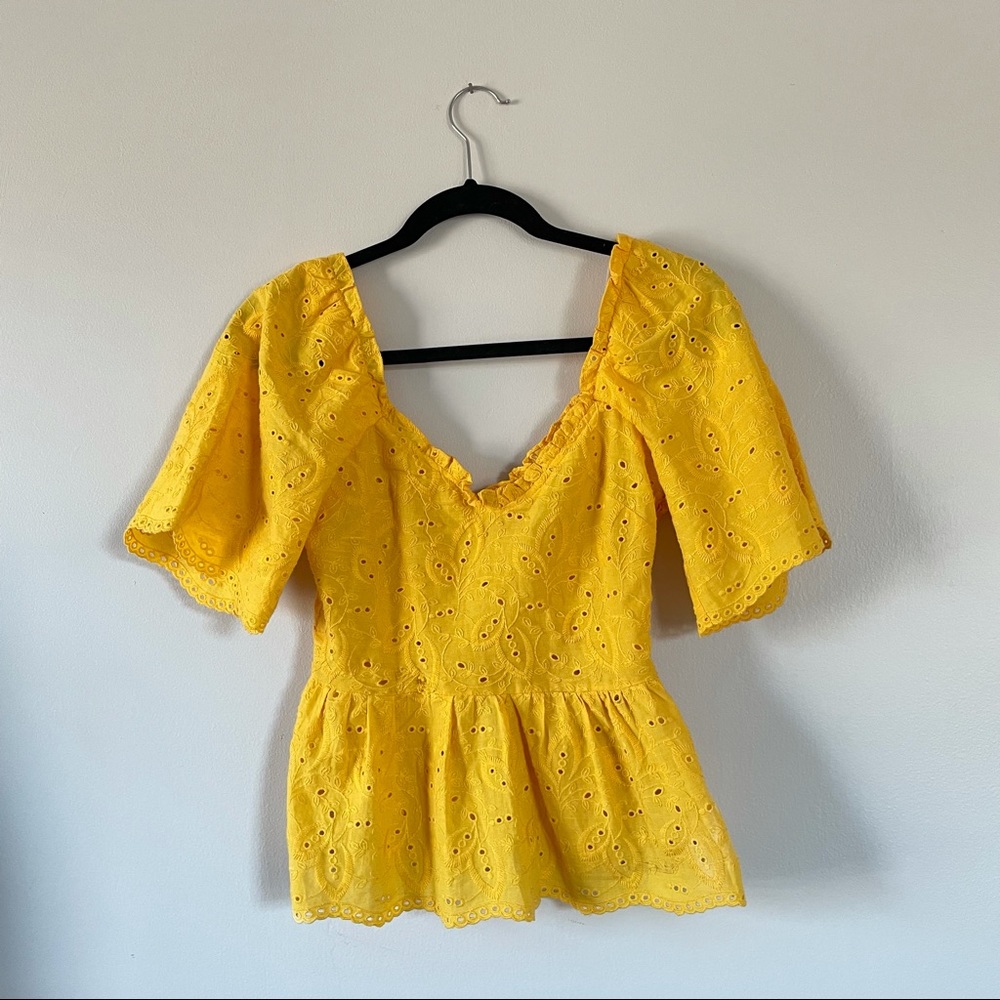 Mustard Peplum Top